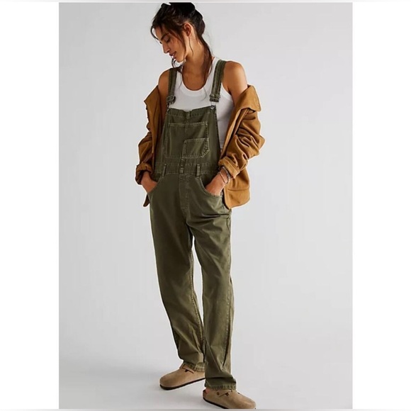 We The Free Denim - We The Free Green Denim Boho Cottagecore Women’s Utility Contemporary Overalls